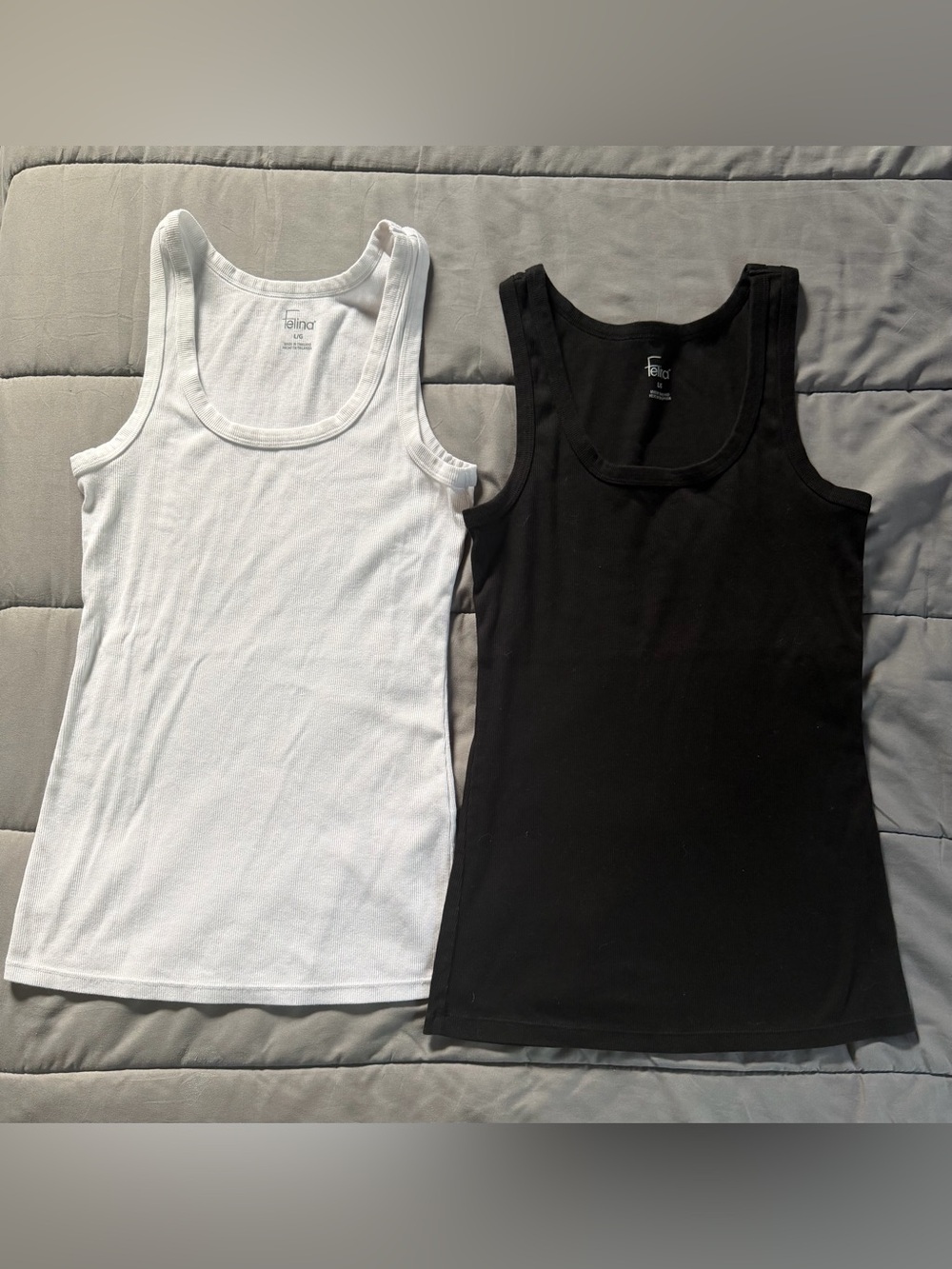 Felina White and Black Tank Tops - Pack of 2